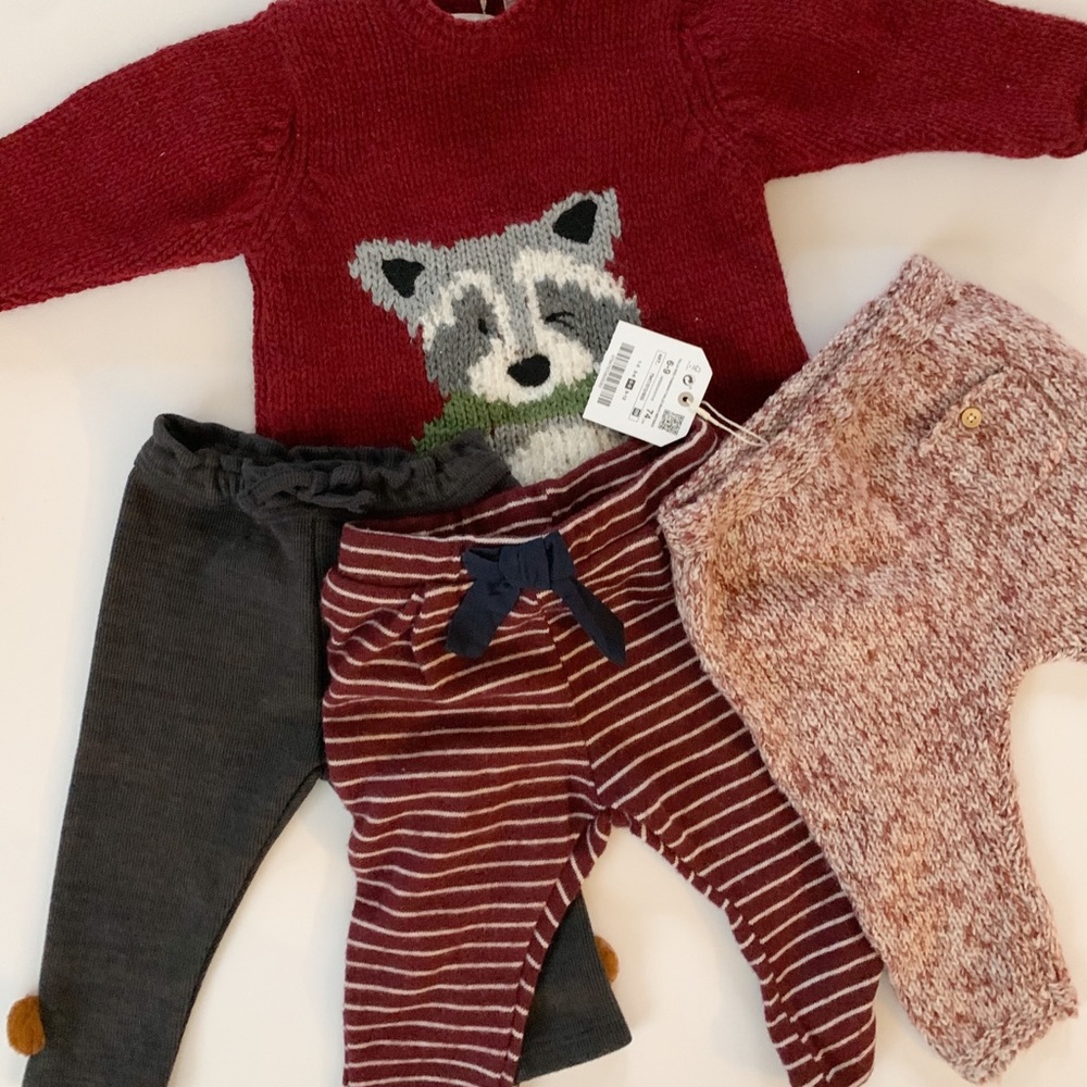 Zara baby girl sweater and pants bundle